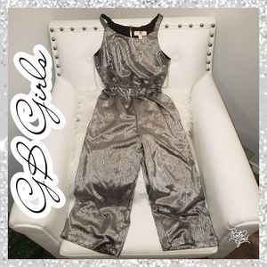 Silver romper small Christmas cb girls